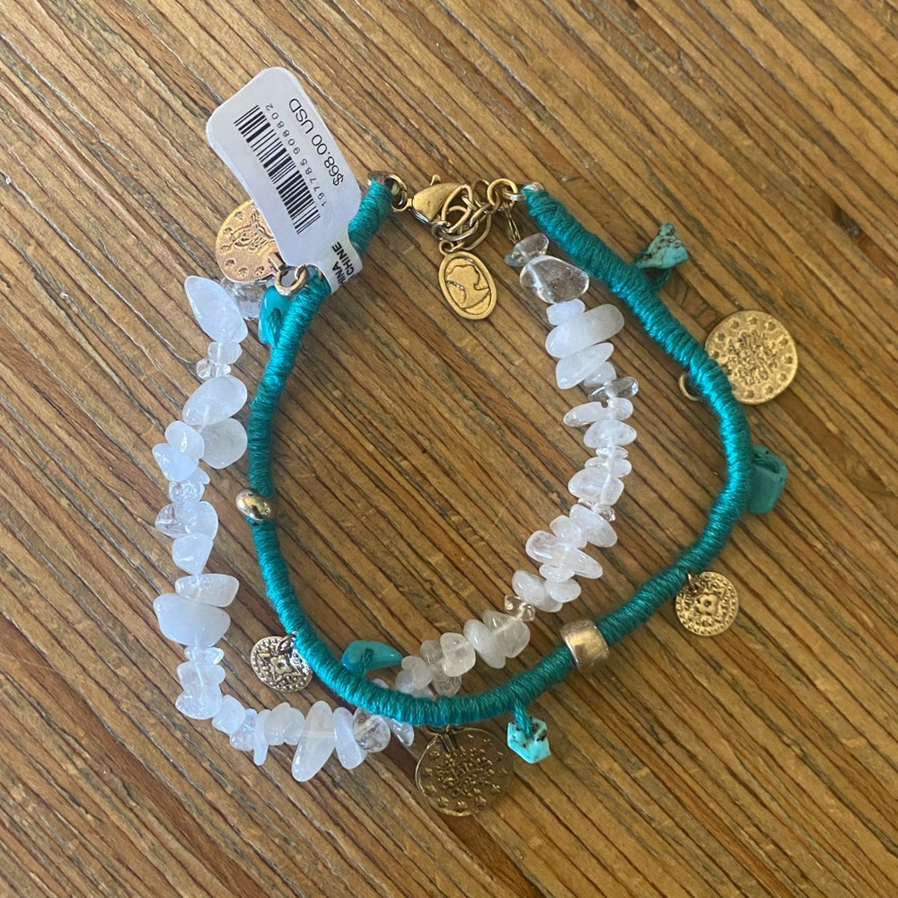 NWT Free People Ariana Ost Turquoise Anklet - Picture 2 of 12